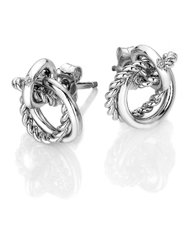 Hot Diamonds Silver Tone Unity Circle Earrings - Image 1 of 3