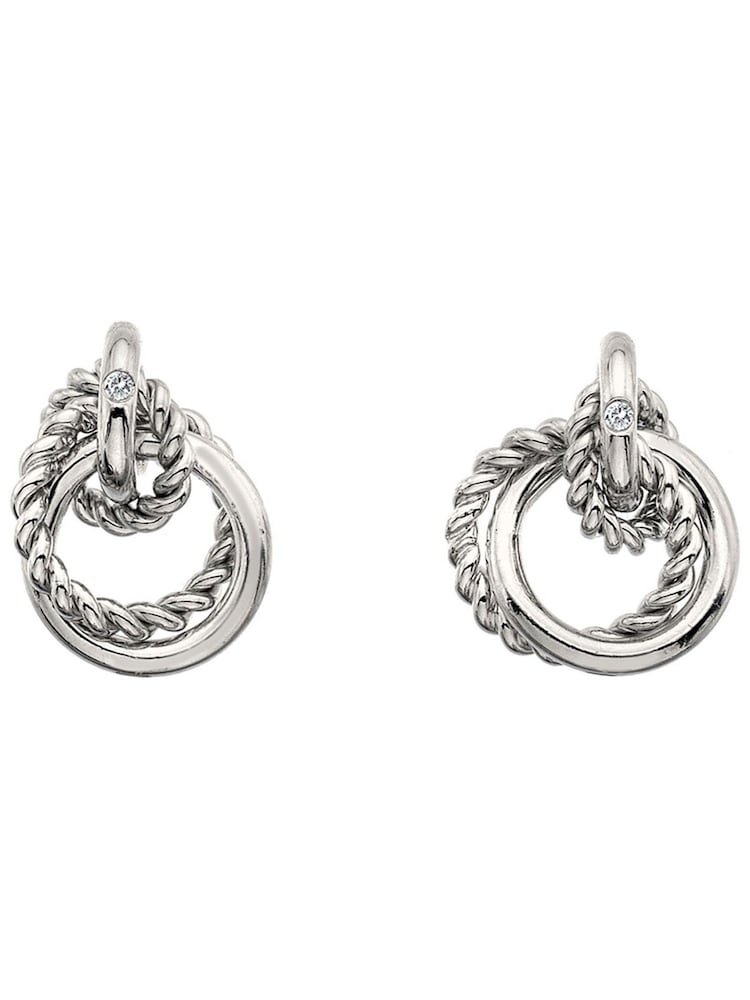 Hot Diamonds Silver Tone Unity Circle Earrings - Image 2 of 3