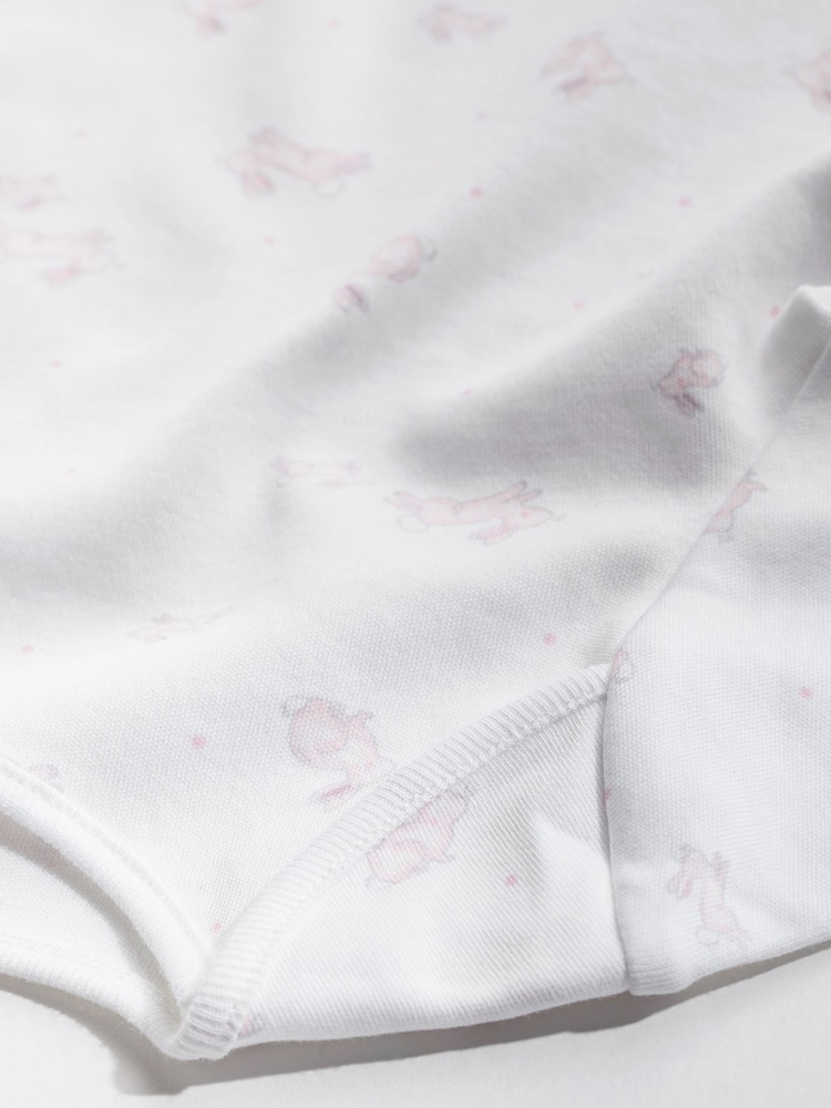 Różowy/biały z króliczkiem - 4 Pack Baby Long Sleeve Bodysuits - Image 12 of 13