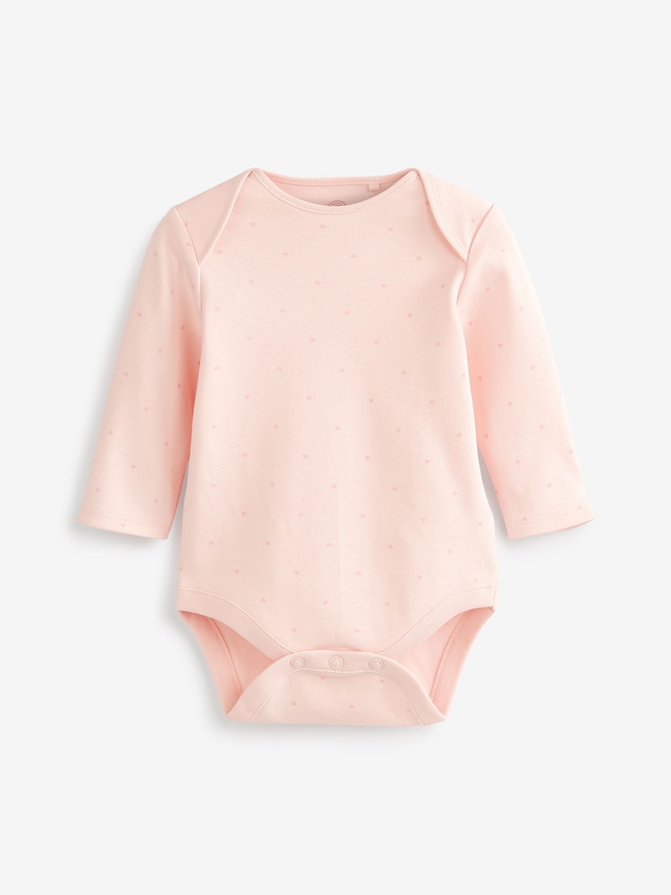 Różowy/biały z króliczkiem - 4 Pack Baby Long Sleeve Bodysuits - Image 7 of 13