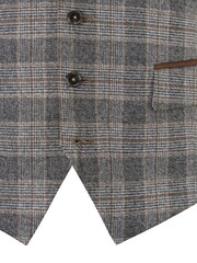 Skopes Grey Tatton Check Tailored Fit Suit Waistcoat - Image 4 of 4