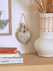 Grey Stone Effect Love Heart Hanging Decoration - Image 1 of 3
