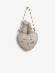 Grey Stone Effect Love Heart Hanging Decoration - Image 2 of 3