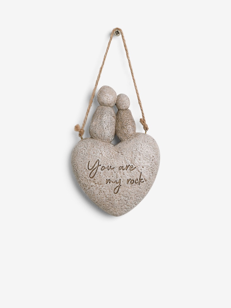 Grey Stone Effect Love Heart Hanging Decoration - Image 2 of 3