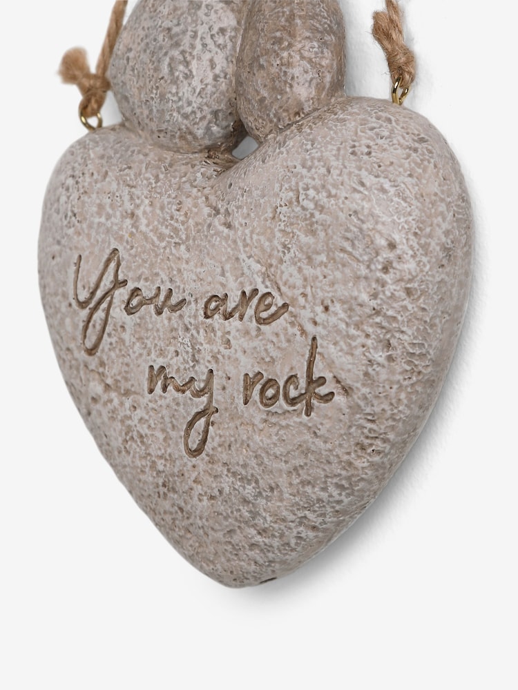 Grey Stone Effect Love Heart Hanging Decoration - Image 3 of 3