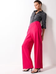 Pink Jersey Wide Leg Side Stripe Trousers - Image 1 of 6