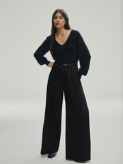 Black Premium Belted Trousers - Image 1 of 8
