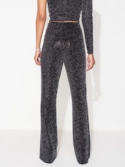 Black Sequin Wide Leg Trousers - Image 3 of 6