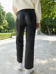Black PU Wide Leg Trousers - Image 3 of 6