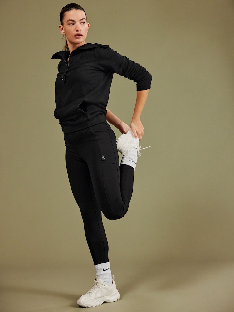 Black Fleece Lined Leggings - Image 1 of 8