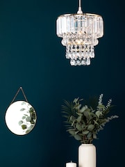 BHS Satin Brass Paladina Crystal Easy Fit Shade Ceiling Light - Image 1 of 4