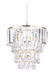 BHS Satin Brass Paladina Crystal Easy Fit Shade Ceiling Light - Image 4 of 4