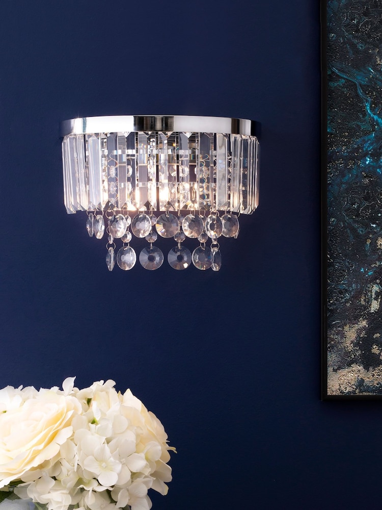 BHS Silver Paladina 2 Wall Light - Image 1 of 4