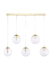 BHS Gold Byron Bar 5 Ceiling Light Pendant - Image 3 of 5