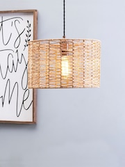 BHS Natural Rattan Cylinder Shade - Image 1 of 5