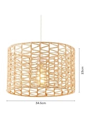 BHS Natural Rattan Cylinder Shade - Image 4 of 5