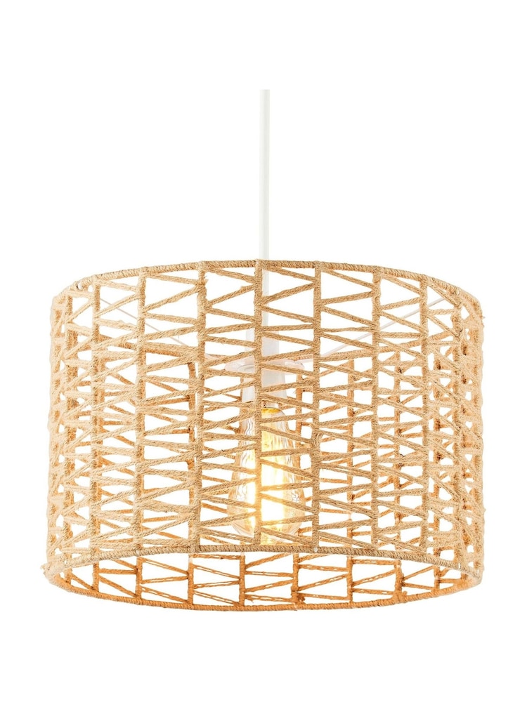 BHS Natural Rattan Cylinder Shade - Image 5 of 5