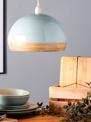 BHS Blue Bamboo Dome Shade - Image 1 of 5