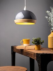 BHS Grey Bamboo Dome Shade - Image 1 of 5