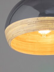 BHS Grey Bamboo Dome Shade - Image 2 of 5