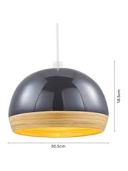 BHS Grey Bamboo Dome Shade - Image 4 of 5
