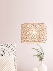 BHS Cream Small Macramé 100% Cotton Shade - Image 1 of 4