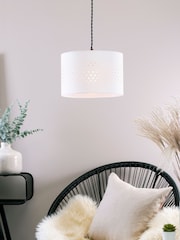 BHS White 30cm Laser Cut Shade - Image 1 of 5