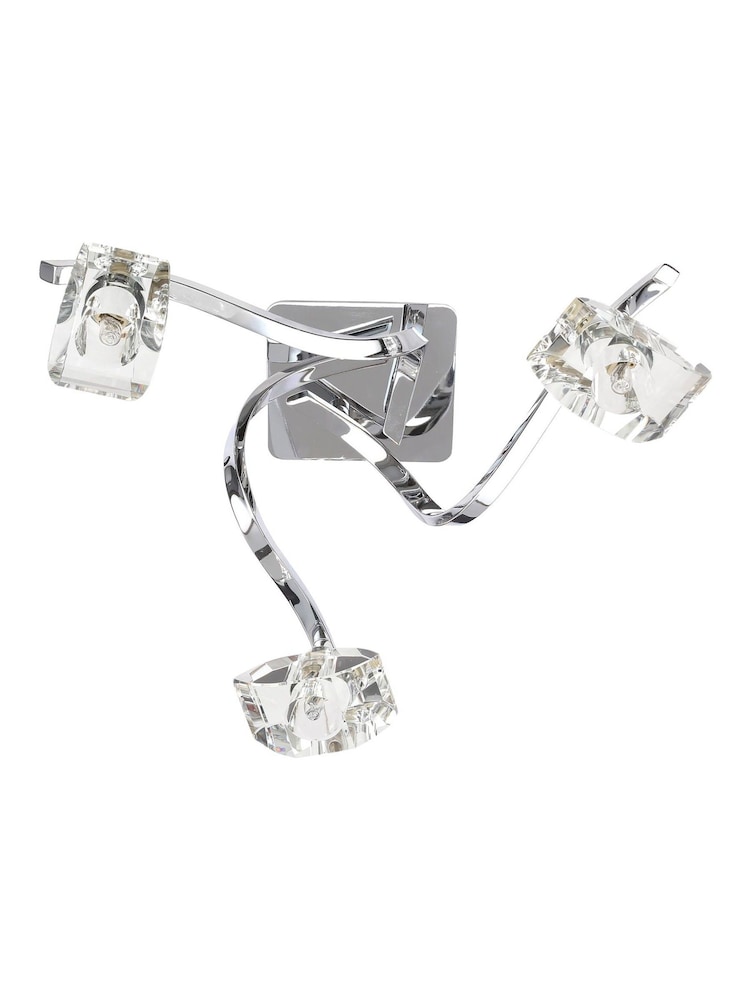 BHS Silver Bella Flush 3 Light Ceiling Light - Image 1 of 5