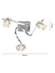 BHS Silver Bella Flush 3 Light Ceiling Light - Image 4 of 5