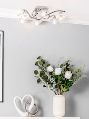 BHS Silver Bella Flush 6 Light Ceiling Light - Image 1 of 6