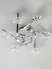 BHS Silver Bella Flush 6 Light Ceiling Light - Image 2 of 6