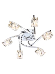 BHS Silver Bella Flush 6 Light Ceiling Light - Image 6 of 6