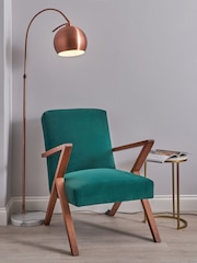 BHS Copper Benson Arched Floor Lamp - Image 1 of 5