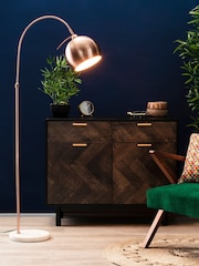 BHS Copper Benson Arched Floor Lamp - Image 2 of 5