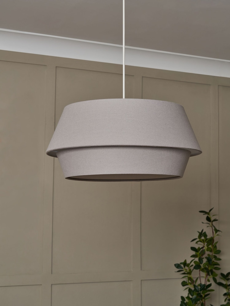 BHS Grey Linen Drum Shade - Image 2 of 4
