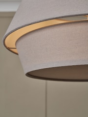 BHS Grey Linen Drum Shade - Image 4 of 4