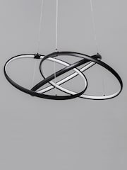 BHS Black LED Triple Ring Ceiling Light Pendant - Image 2 of 4