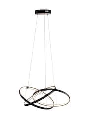 BHS Black LED Triple Ring Ceiling Light Pendant - Image 3 of 4