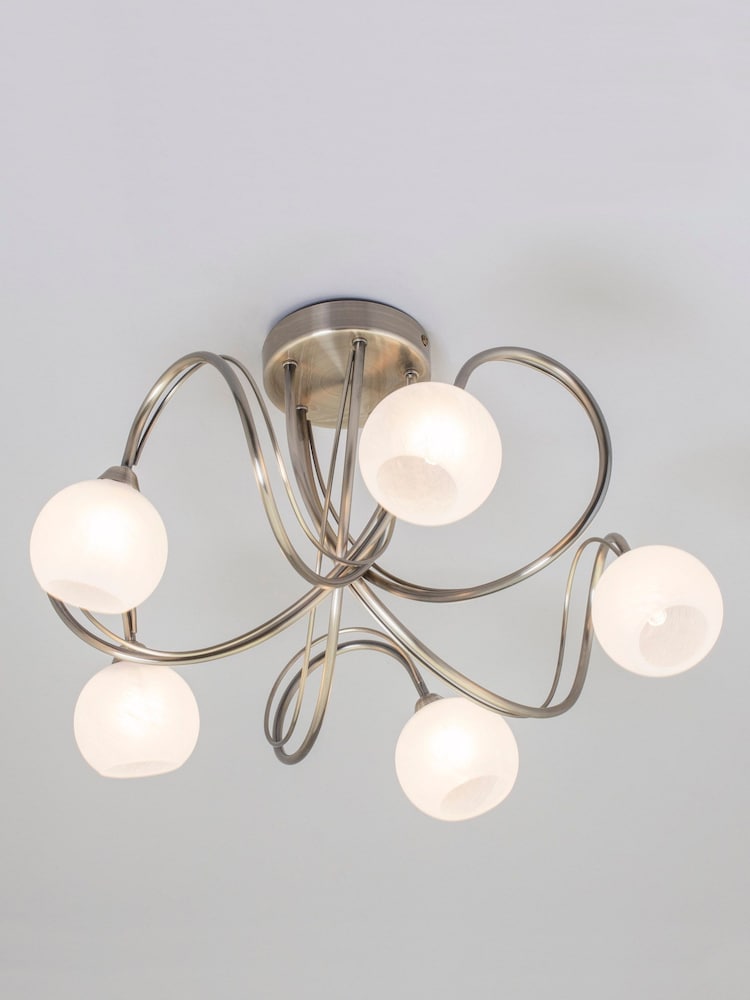 BHS Brass Soni 5 Light Flush Flush Ceiling Light - Image 1 of 4