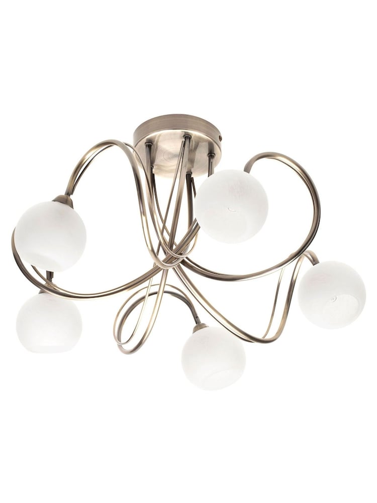 BHS Brass Soni 5 Light Flush Flush Ceiling Light - Image 4 of 4