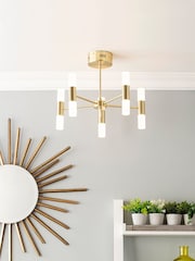 BHS Brass Lois Semi Flush Chandelier Light - Image 1 of 3