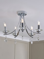 BHS Silver Bugsy Flush Ceiling Light - Image 1 of 6