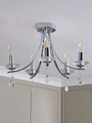 BHS Silver Bugsy Flush Ceiling Light - Image 2 of 6