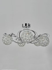 BHS Silver Orianna 5 Light Flush Flush Ceiling Light - Image 2 of 5
