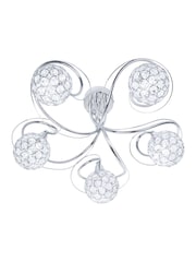 BHS Silver Orianna 5 Light Flush Flush Ceiling Light - Image 5 of 5