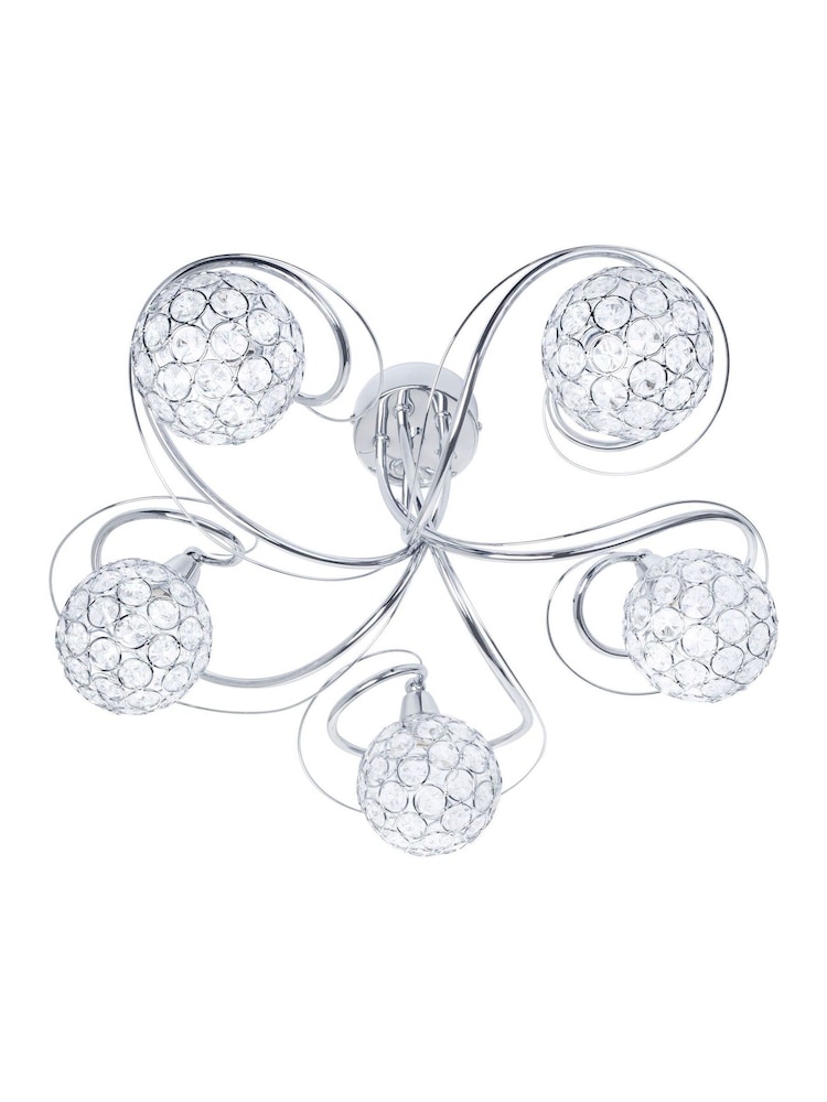 BHS Silver Orianna 5 Light Flush Flush Ceiling Light - Image 5 of 5