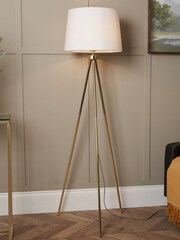 BHS Brass Tristan Tripod Floor Lamp - Image 3 of 7
