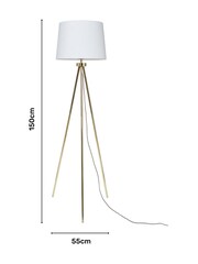 BHS Brass Tristan Tripod Floor Lamp - Image 4 of 7