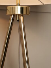 BHS Brass Tristan Tripod Floor Lamp - Image 6 of 7