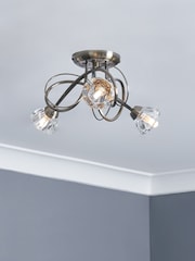 BHS Brass Marianne Flush Ceiling Light - Image 1 of 7
